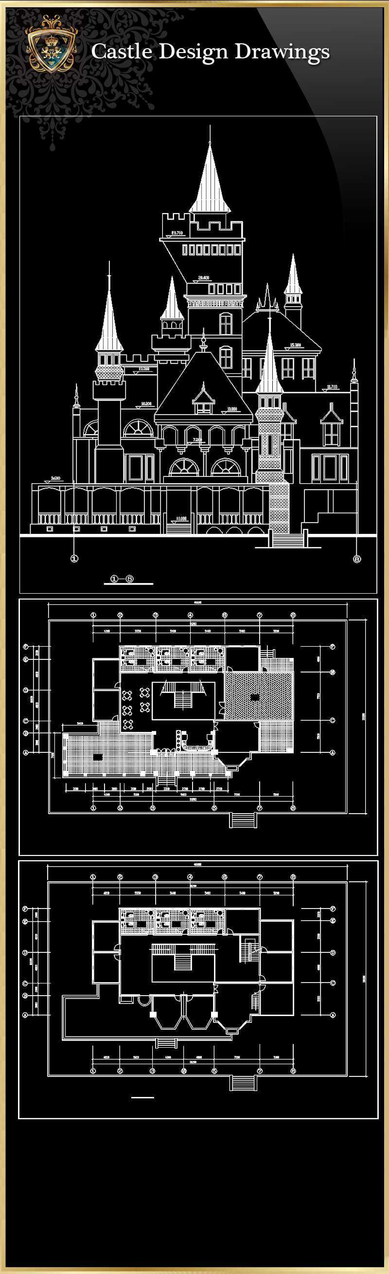 ★【Castle Design 1】Download Luxury Architectural Design CAD Drawings--Over 20000+ High quality CAD Blocks and Drawings Download!